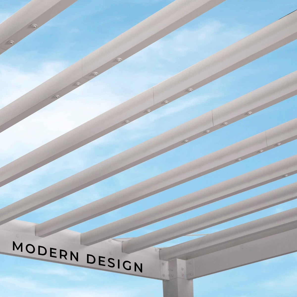 Backyard Discovery 14x10 Windham Modern Steel Pergola With Sail Shade Soft Canopy.