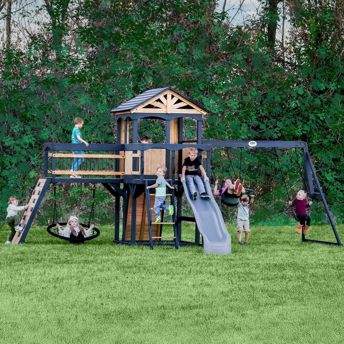 Backyard Discovery Timber Crossing Swing Set.
