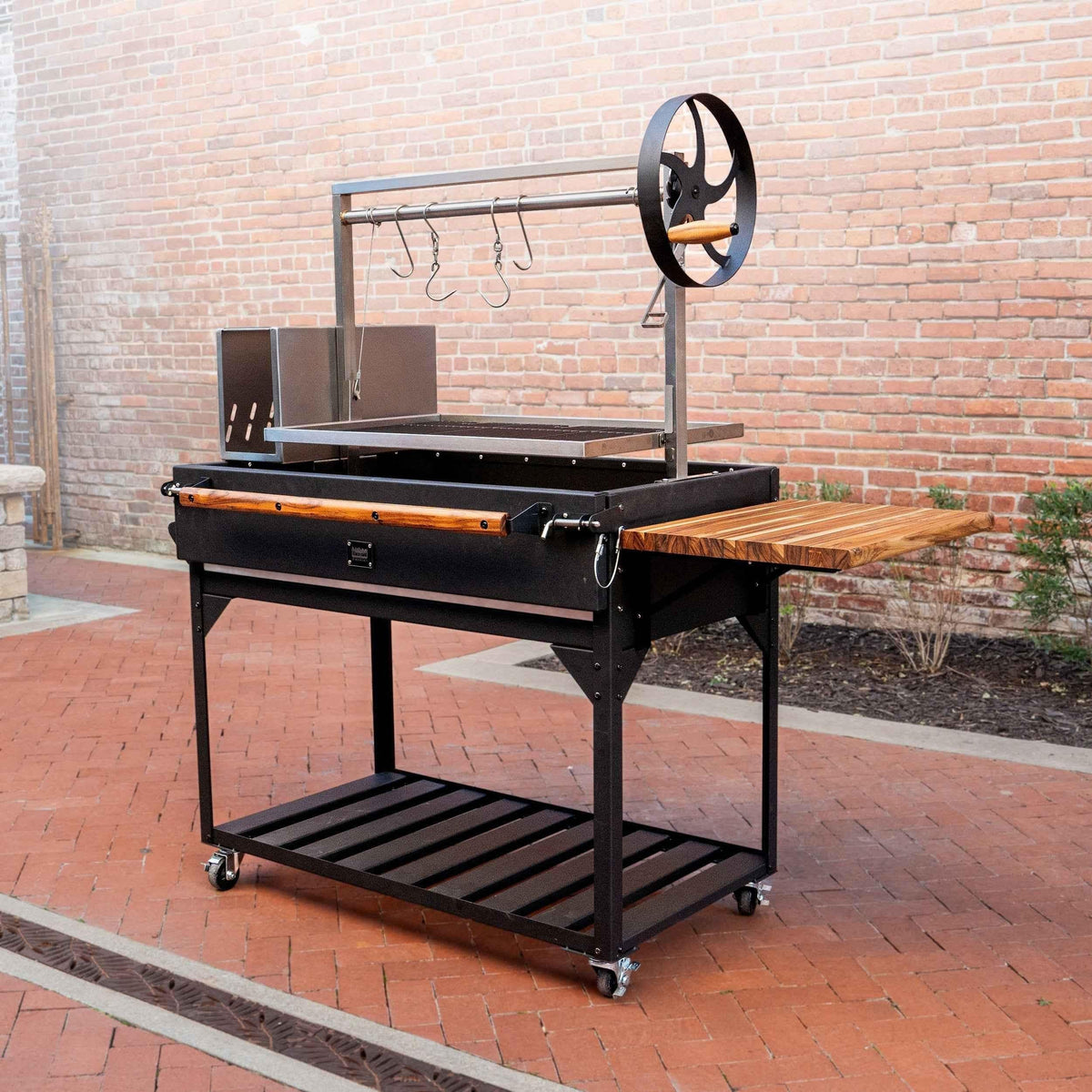 Backyard Discovery Premium Argentine/Santa Maria BBQ Grill with Wood Fire and Charcoal Grill.