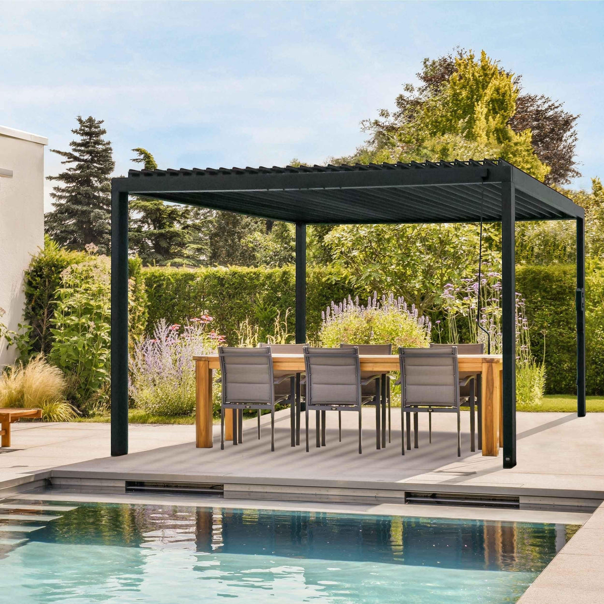 Backyard Discovery 16x10 Sarasota Steel Louvered Pergola.