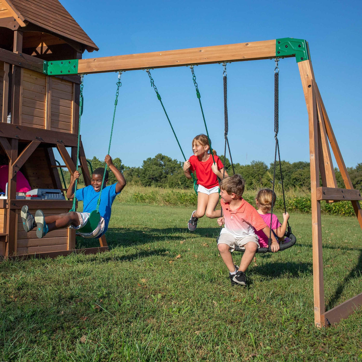 Backyard Discovery Cedar Cove Swing Set.