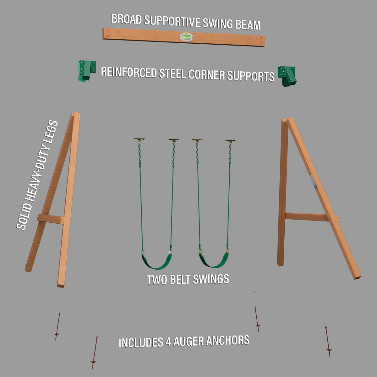 Backyard Discovery Heavy-Duty Durango Swing Set.