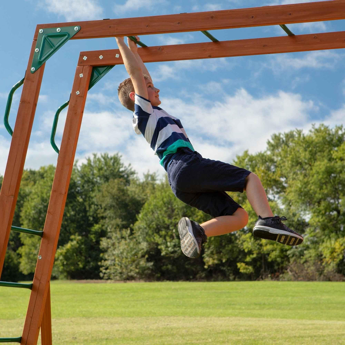 Backyard Discovery Skyfort II Swing Set.