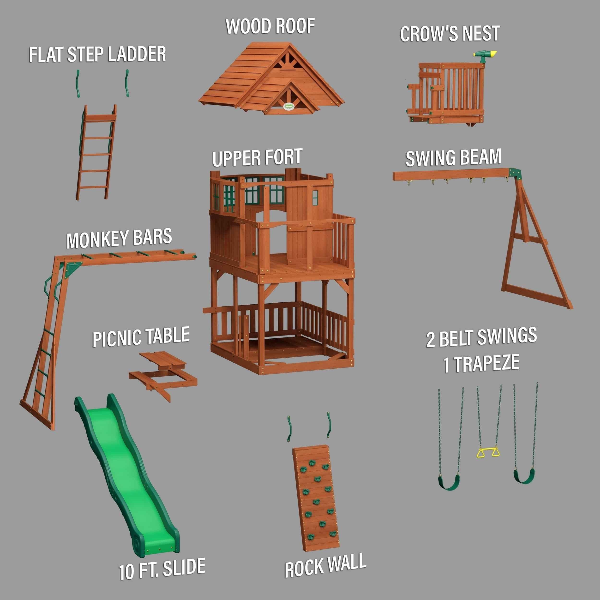 Backyard Discovery Skyfort II Swing Set.