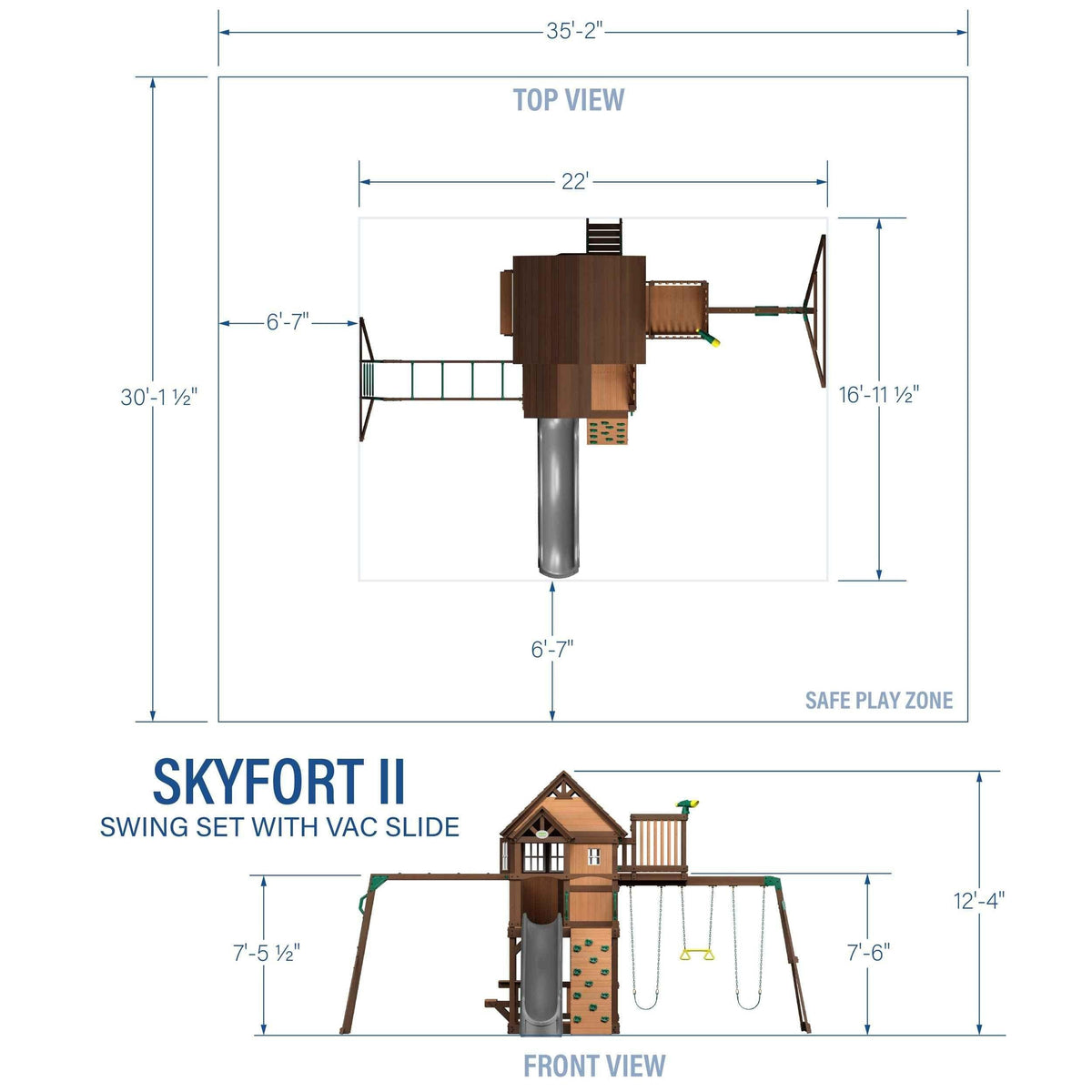Backyard Discovery Skyfort II with Wave Slide.