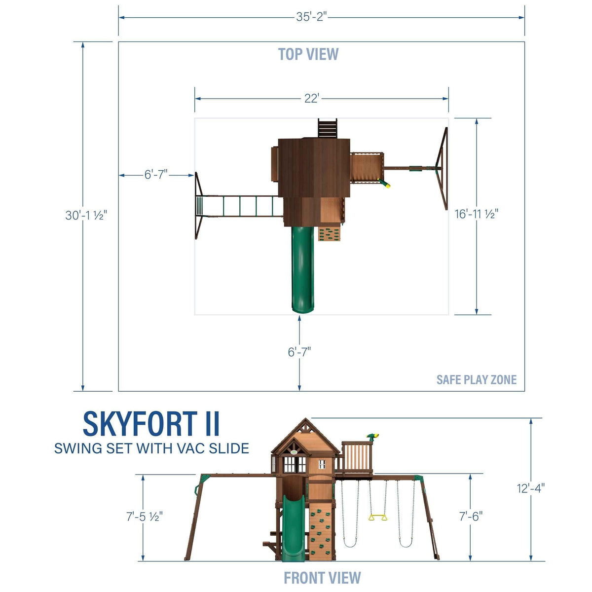 Backyard Discovery Skyfort II with Wave Slide.