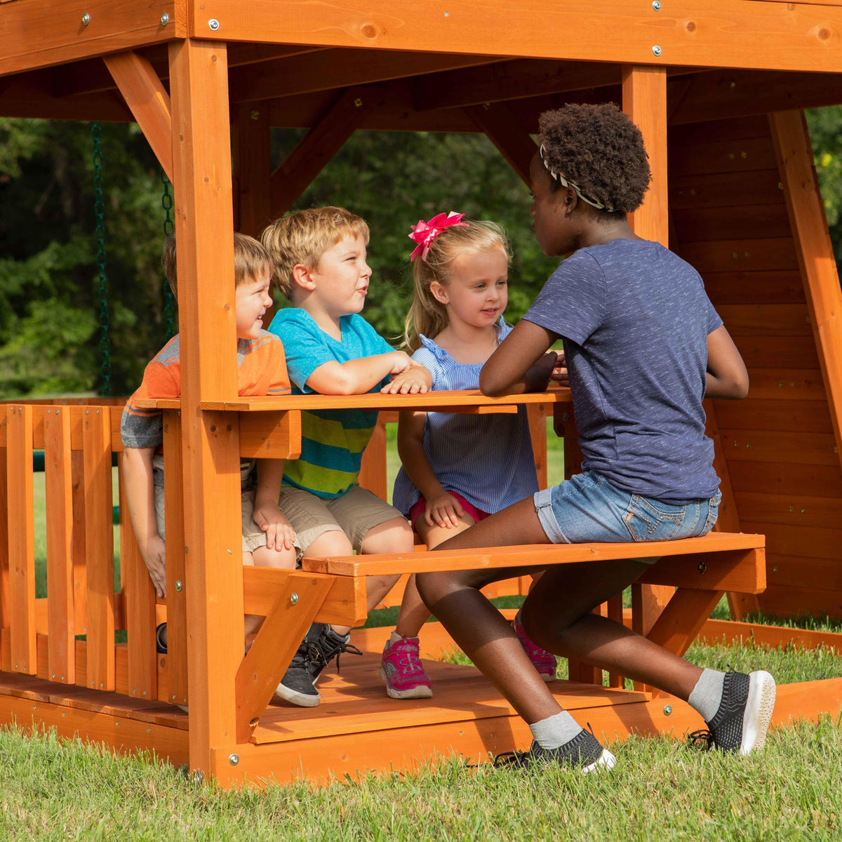 Backyard Discovery Skyfort II Swing Set.