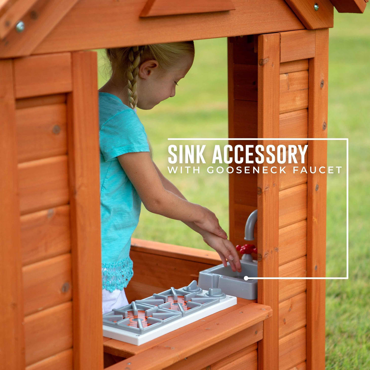 Backyard Discovery Timberlake Playhouse.